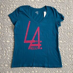 WOMENS BLUE GRAPHIC T-SHIRT SIZE LARGE